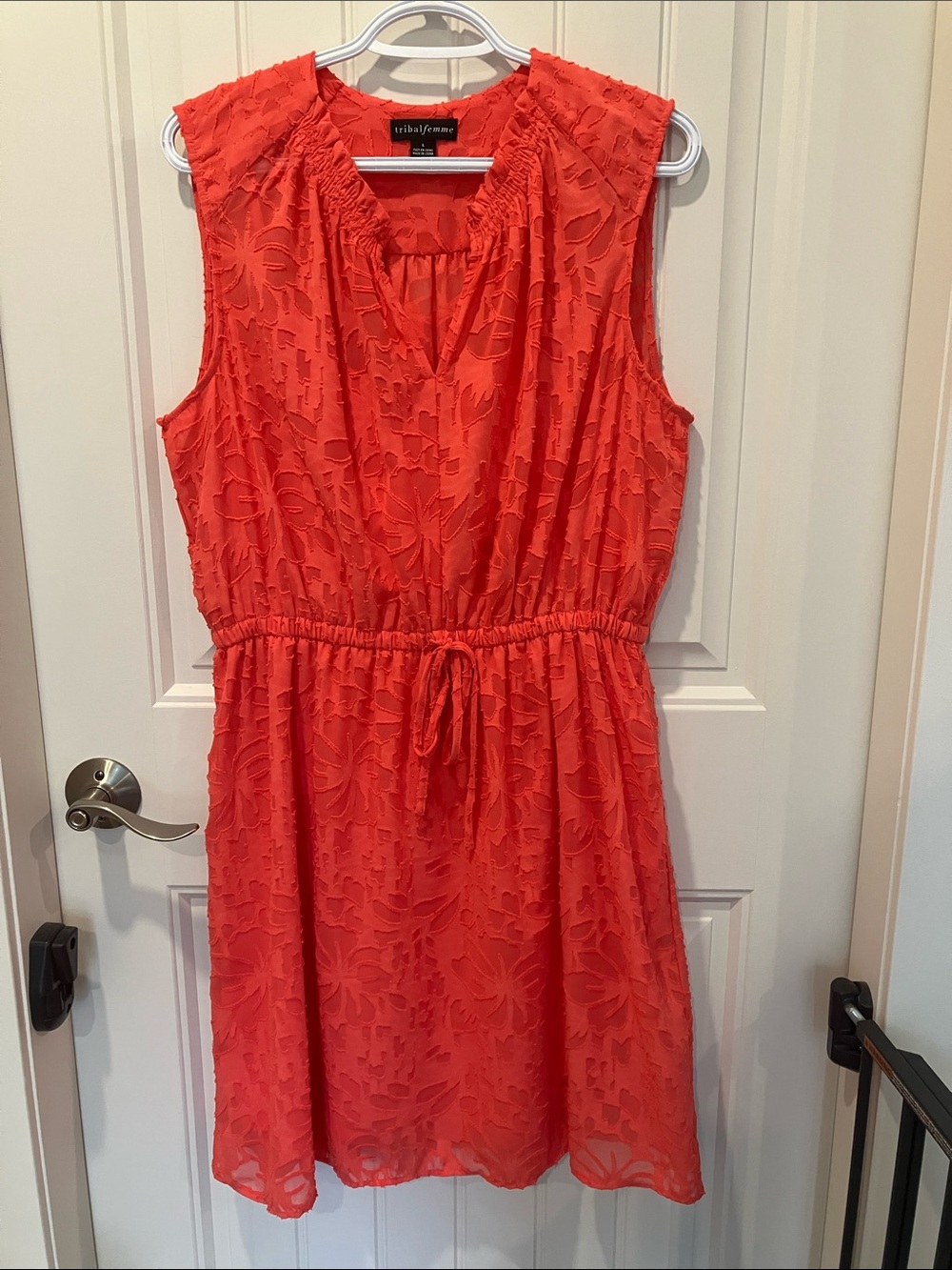 TRIBAL DRESS Sleeveless CORAL Sz XL